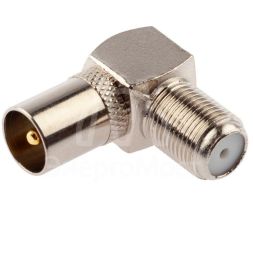 Переходник Simple RS-A04-1 гнездо F-штекер TV угловой 1 шт ЭРА Б0048298
