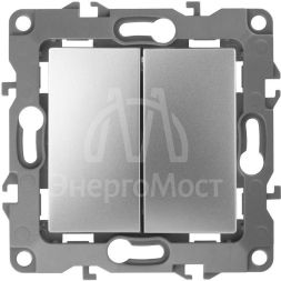 Механизм выключателя 2-кл. СП Эра12 10А IP20 12-1104-03 250В 10AX алюм. Эра Б0014647