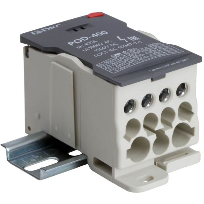 Блок распределительный винтовой зажим 1х185кв.мм 2х35кв.мм 5х16кв.мм 4х10кв.мм DKC POD-400