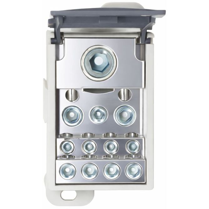 Блок распределительный винтовой зажим 1х185кв.мм 2х35кв.мм 5х16кв.мм 4х10кв.мм DKC POD-400