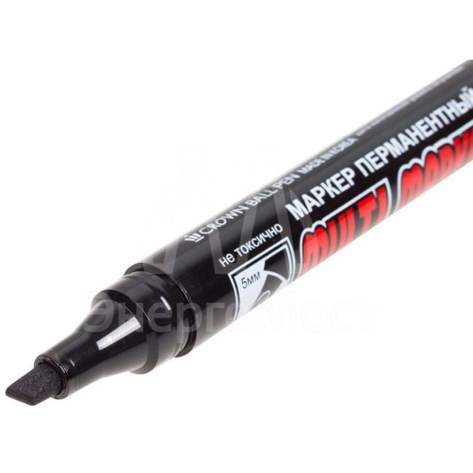 Маркер перманентный Crown &amp;quot;Multi Marker Chisel&amp;quot; 5мм скошенный черн 08-8801