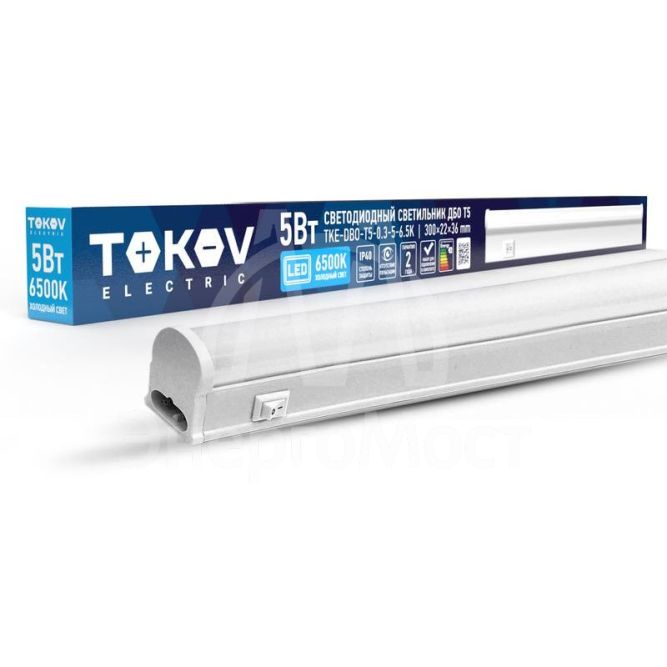 Светильник светодиодный ДБО Т5 5Вт 6.5К IP40 TOKOV ELECTRIC TKE-DBO-T5-0.3-5-6.5K