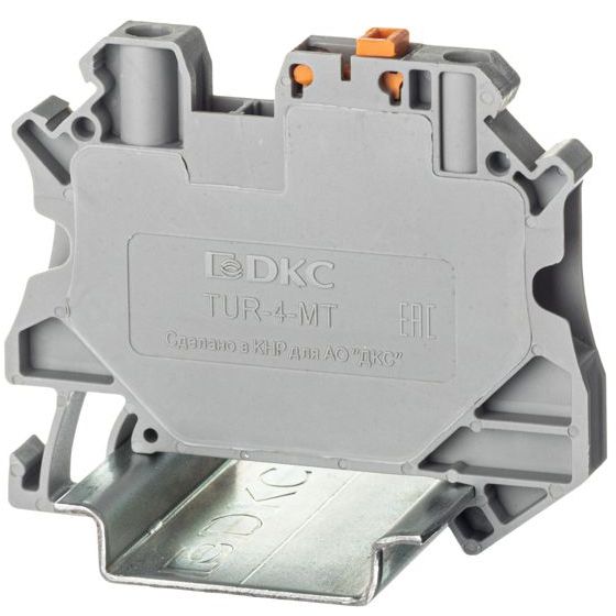 Клемма расцепительная винтовой зажим 2 точки подключения 4кв.мм сер. DKC TUR-4-MT
