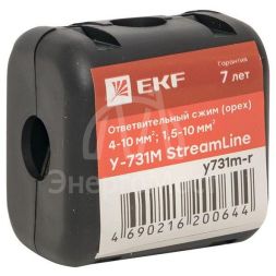 Сжим ответвительный У-731М (4-10/1.5-10кв.мм) (орех) StreamLine розн. стикер EKF y731m-r