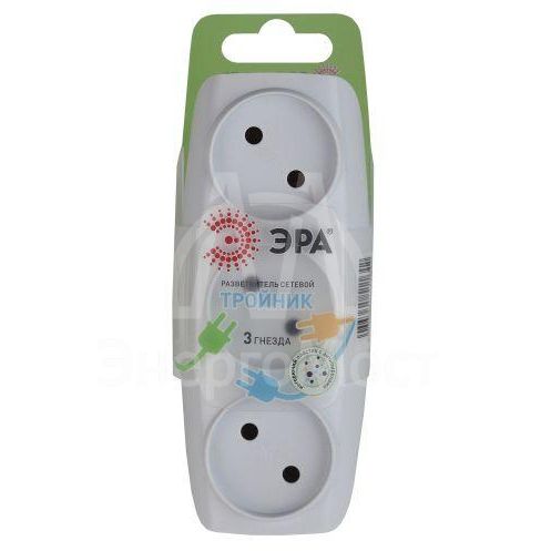 Разветвитель 3-м SP-3-W без заземл.(10/60/1200) бел. ЭРА C0045527
