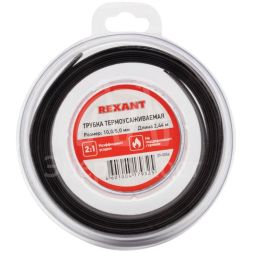 Трубка термоусаживаемая 10.0/5.0мм черн. ролик 2.44м Rexant 29-0056