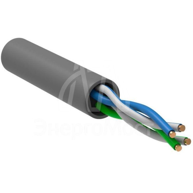Кабель витая пара U/UTP кат.5E 2х2х24AWG solid CCA PVC сер. (м) GENERICA BC1-C5E02-111-305-G