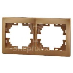 Рамка 2-м Мира горизонт. метал. зол. LEZARD 701-1300-147