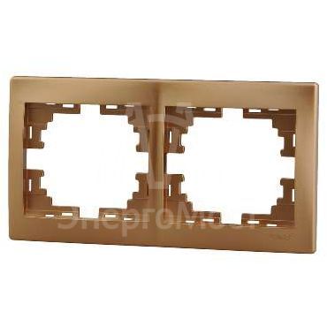 Рамка 2-м Мира горизонт. метал. зол. LEZARD 701-1300-147