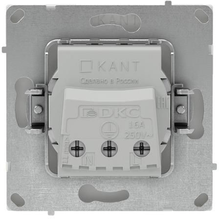 Розетка силовая KANT 2P+E без шторки бел. песок DKC 7010033