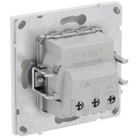 Розетка силовая KANT 2P+E без шторки бел. песок DKC 7010033