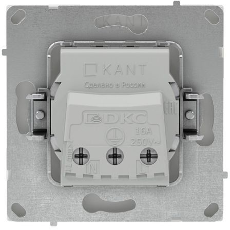 Розетка силовая KANT 2P+E без шторки бел. песок DKC 7010033