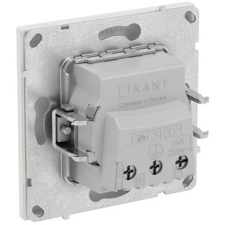 Розетка силовая KANT 2P+E без шторки бел. песок DKC 7010033