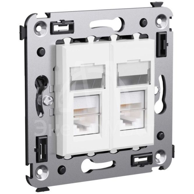 Розетка 2-м RJ-45 СП кат.5e Avanti &amp;quot;Белое облако&amp;quot; DKC 4400464