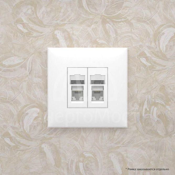 Розетка 2-м RJ-45 СП кат.5e Avanti &amp;quot;Белое облако&amp;quot; DKC 4400464