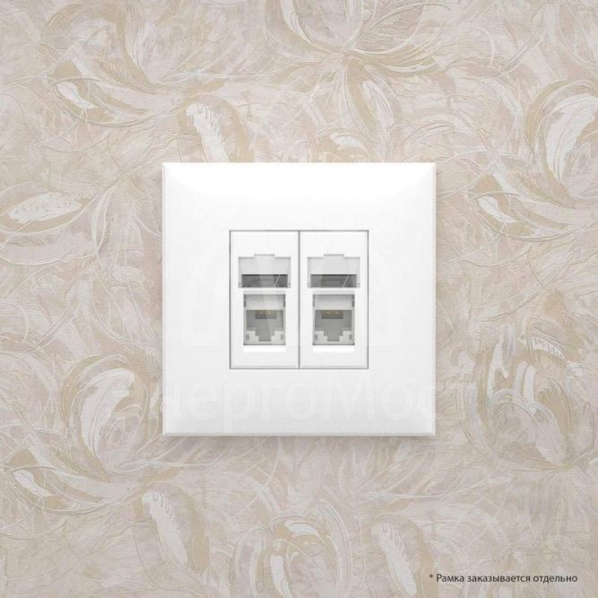 Розетка 2-м RJ-45 СП кат.5e Avanti &amp;quot;Белое облако&amp;quot; DKC 4400464