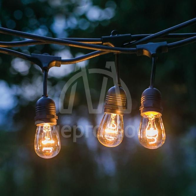 Гирлянда &amp;quot;Белт Лайт&amp;quot; 10м шаг 50см 20 подвесных патронов IP65 провод черн. каучук Neon-Night 331-335