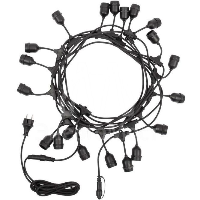 Гирлянда &amp;quot;Белт Лайт&amp;quot; 10м шаг 50см 20 подвесных патронов IP65 провод черн. каучук Neon-Night 331-335