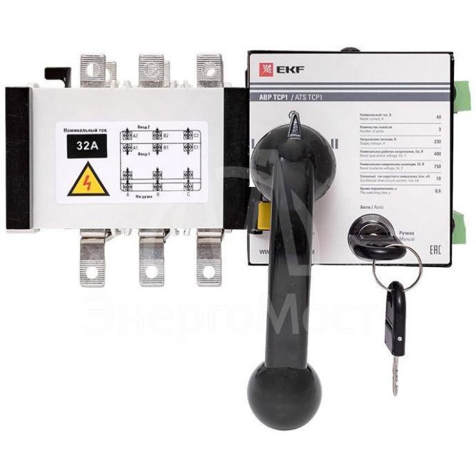 Устройство автоматического ввода резерва АВР 3п 32А 230В ТСР1 PROxima EKF ats-tsr1-32A-3p-pro