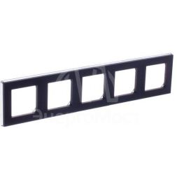 Рамка Levit 5п антрацит/дым. черн. ABB 2CHH015050A6063