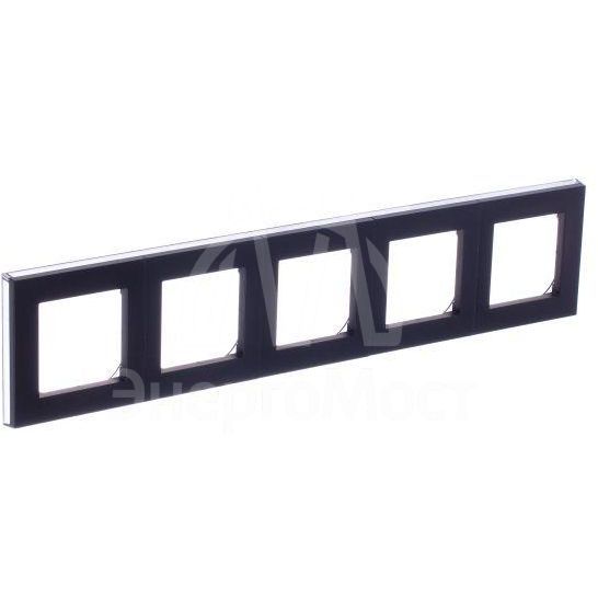 Рамка Levit 5п антрацит/дым. черн. ABB 2CHH015050A6063