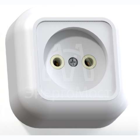 Розетка 1-м ОП Валентина 10А IP20 РА10-266 бел. Кунцево 7638