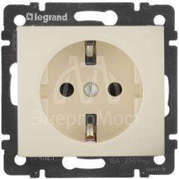 Механизм розетки 1-м СП Valena защ. шторки с заземл. сл. кость Leg 774321