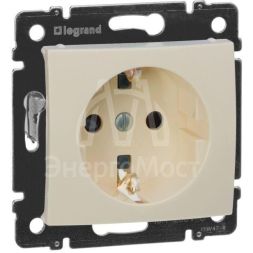 Механизм розетки 1-м СП Valena защ. шторки с заземл. сл. кость Leg 774321