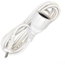 Удлинитель-шнур 1х5м без заземл. 10А IP20 ПВС 2х1 бел. DOMTOK 2337
