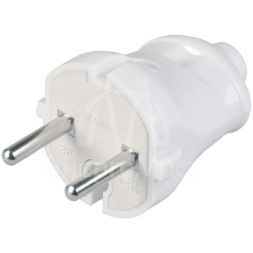 Вилка прямая ВПп20-01-Ст разборная без заземл. контакта 6А бел. IEK EVP20-06-01-K01