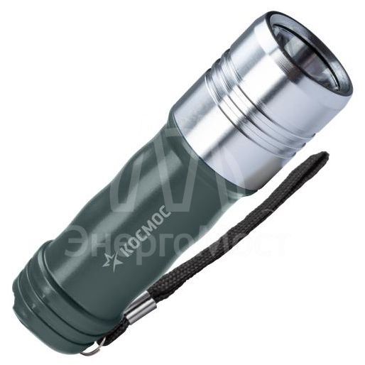 Фонарь ручной 3ВтLED 3xAAА корпус алюминий PC-ABS ремешок ручной КОСМОС KOS110B