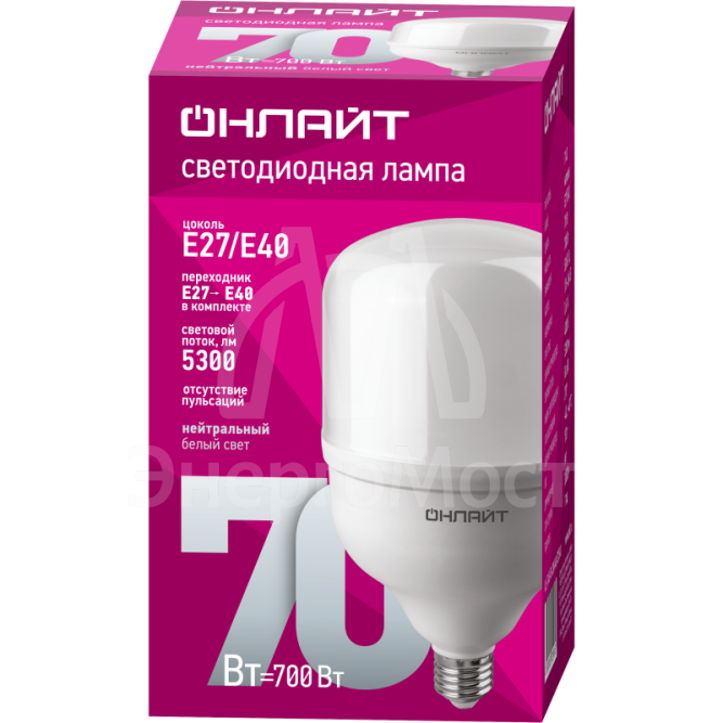 Лампа 82 906 OLL-T140-70-230-840-E27E40 70Вт ОНЛАЙТ 82906