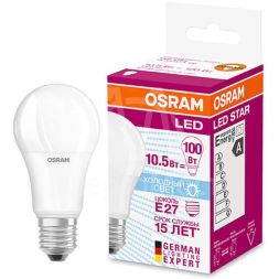 Лампа светодиодная LED STAR CLASSIC A 100 10W/840 10Вт грушевидная 4000К нейтр. бел. E27 1055лм 220-240В матов. пласт. OSRAM 4058075086678