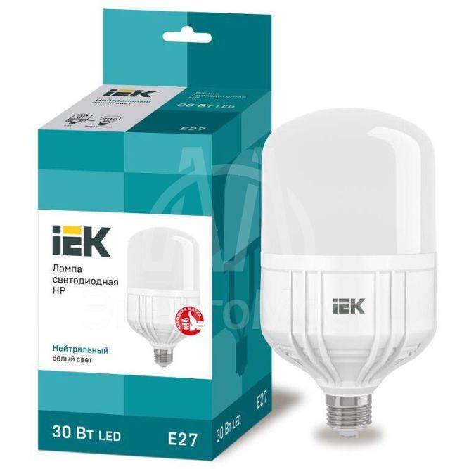 Лампа светодиодная HP 30Вт 230В 4000К E27 IEK LLE-HP-30-230-40-E27