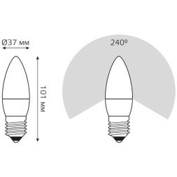Лампа светодиодная Elementary 6Вт свеча 4100К бел. E27 450лм 180-240В Gauss 33226