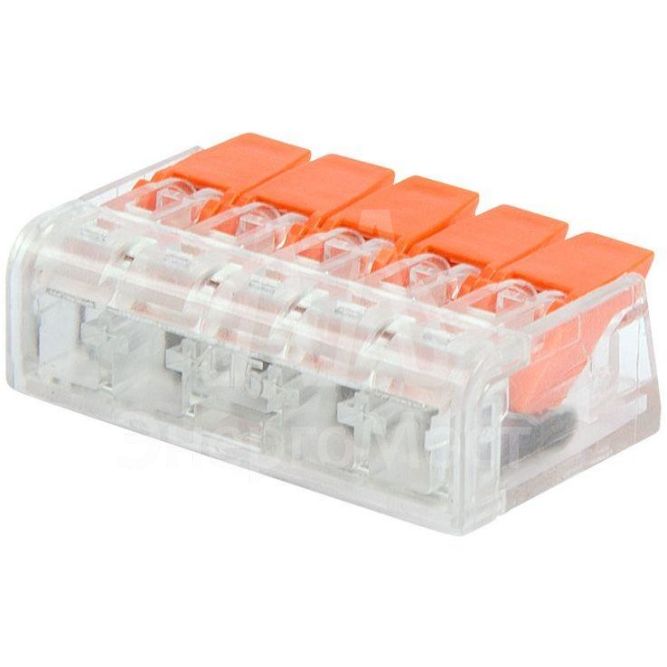 Клемма универсальная компактная 5-прoводная до 4.0кв.мм (уп.5шт) Rexant 07-5210