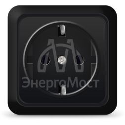 Розетка 1-м ОП Олимп 16А IP20 с заземл. черн. Universal 2227