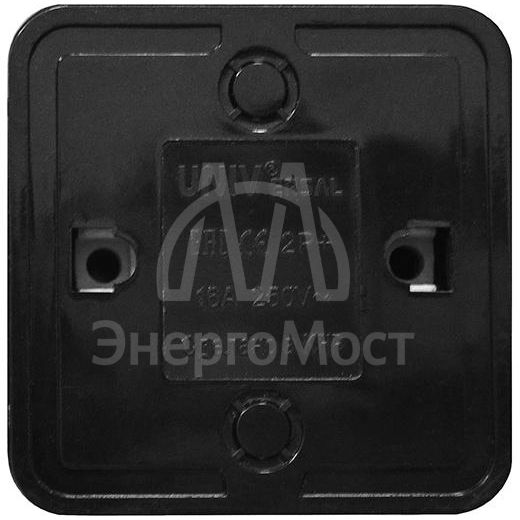 Розетка 1-м ОП Олимп 16А IP20 с заземл. черн. Universal 2227