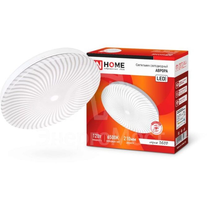 Светильник светодиодный DECO АВРОРА 12Вт 230В 6500К 780лм 210х50мм IN HOME 4690612037356
