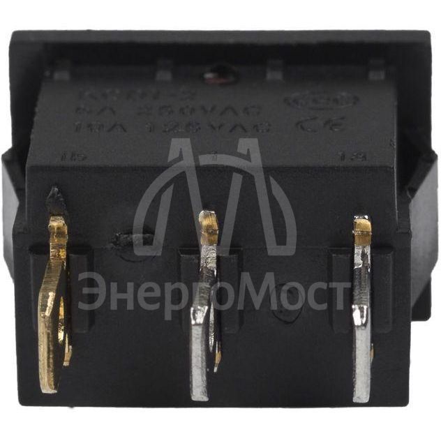 Выключатель клавишный 24В 15А (3с) ON-OFF красн. с подсветкой Mini Rexant 36-2165