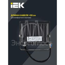 Прожектор светодиодный СДО 06-20 6500К IP65 черн. IEK LPDO601-20-65-K02