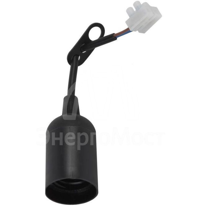 Патрон E27 с клеммной колодкой пластик черный (50/200/6000) Эра Б0043677