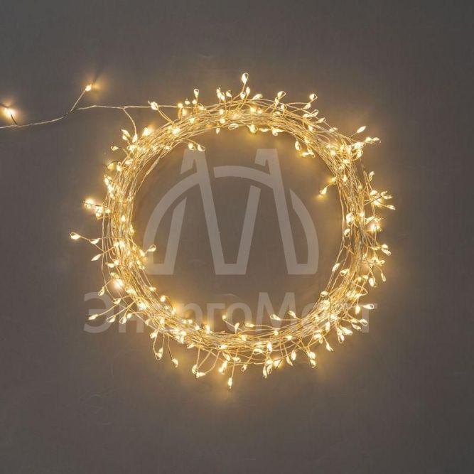 Гирлянда роса &amp;quot;Фейерверк&amp;quot; с контроллером 10м 250 LED теплый бел. на катушке Neon-Night 303-436