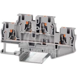 Клемма двухуровневая зажим push-in 4 точки подключения 4кв.мм сер. DKC VPRTT-4-GY