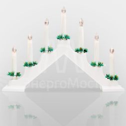 Горка новогодняя 7 свечек корпус бел. свечение тепл. бел. Neon-Night 501-081