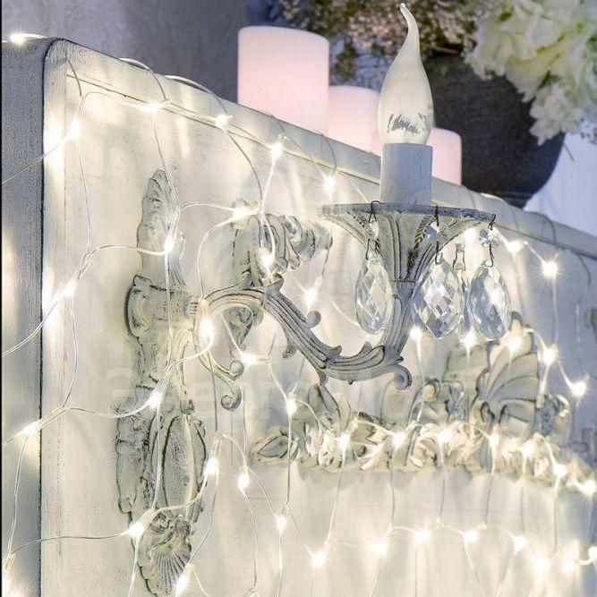 Гирлянда &amp;quot;Сеть&amp;quot; с контроллером 1.8х1.5м 180LED тепло-бел. прозр. провод 15Вт 220В IP20 NEON-NIGHT 215-135