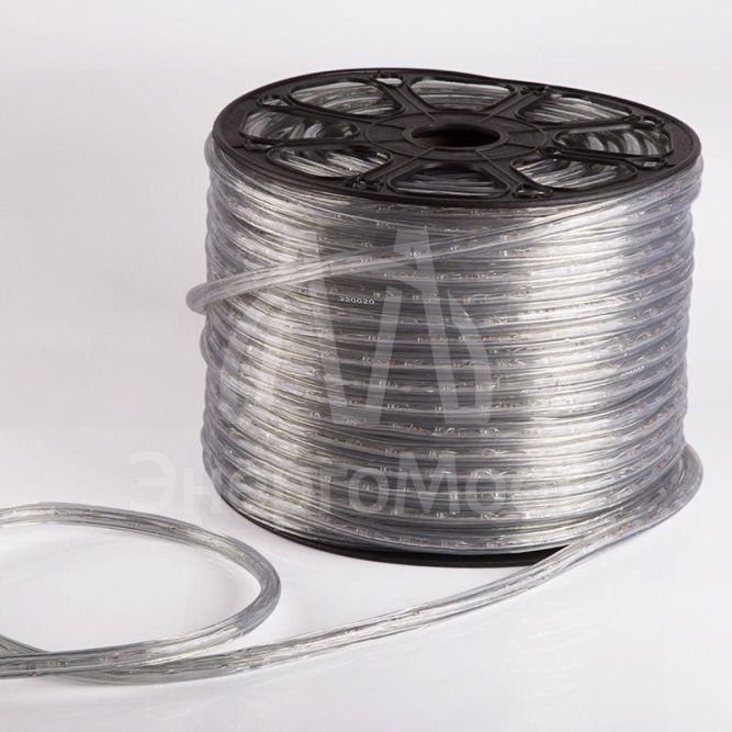 Шнур светодиодный Дюралайт фиксинг круглый 13мм 2Вт/м 220В IP54 бел. (уп.100м) NEON-NIGHT 121-125-6