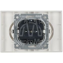 Розетка 2-м СП BRITE РС12-3-БрБ 16А в сборе с заземл. без защ. шторок бел. IEK BR-R21-16-K01-F