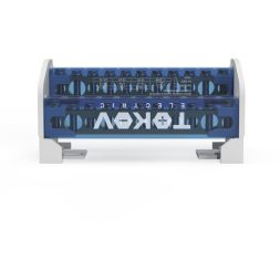 Шина на DIN-рейку в корпусе (кросс-модуль) 2 группы по 11 отверстий 125А TOKOV ELECTRIC TKE-DBTB-125-2-11/L+PEN
