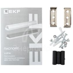 Светильник светодиодный ДБО-60 24Вт 6500К IP20 590х65х70 линейный черн. LUMA EKF LBL-60-24-B-6500